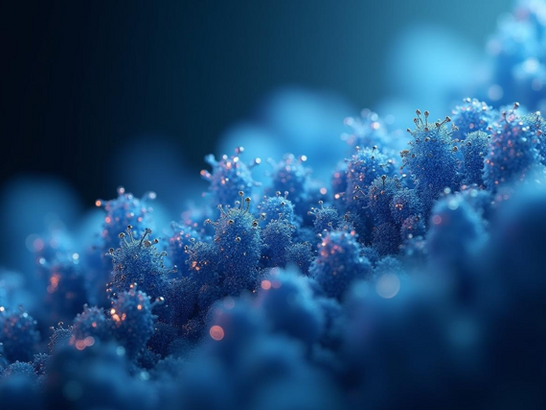 Representación científica realista de nanopartículas metálicas observadas al microscopio electrónico