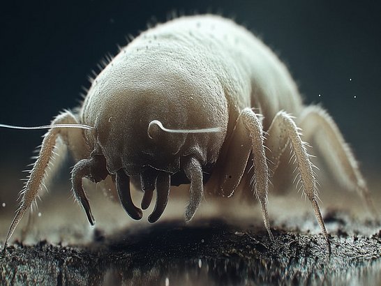 Ilustración microscópica de un ácaro del polvo 
